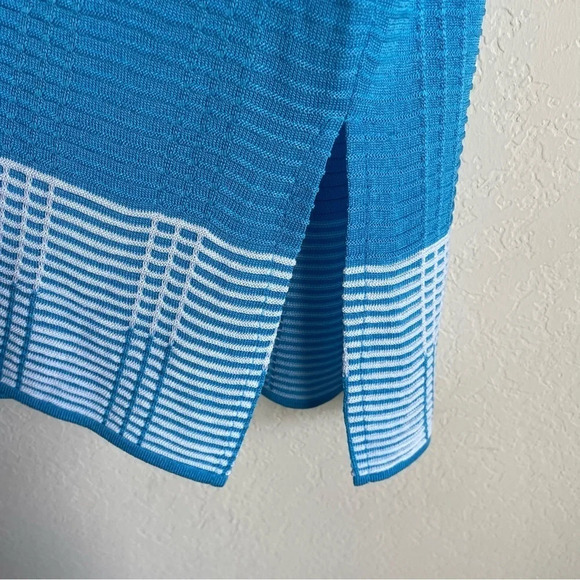 Ming Wang Blue Long Cardigan Open Front - Picture 3 of 5